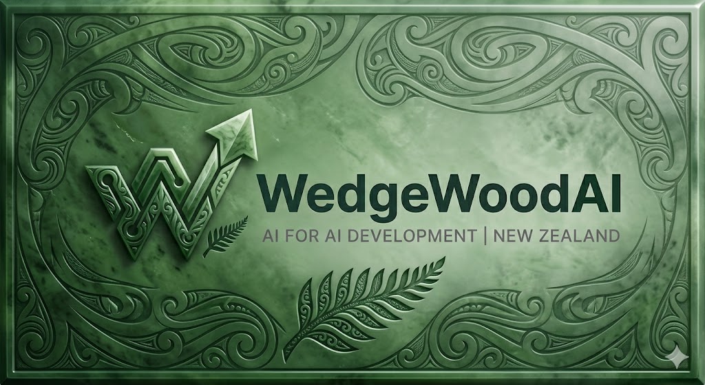 WedgewoodAI branding with ornate green fern design and company name